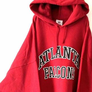 NFL アトランタ ファルコンズ スウェット パーカー 3XL レッド赤古着(パーカー)