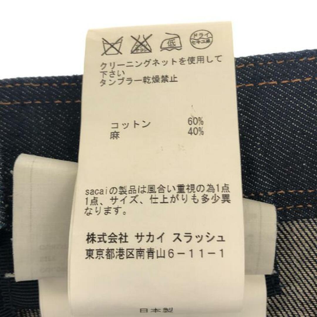 sacai(サカイ)のsacai / サカイ | コットンリネン マリン ワイド デニムパンツ | 1 | インディゴ | レディース レディースのパンツ(その他)の商品写真