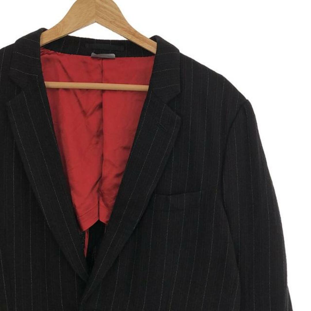 COMME des GARCONS HOMME PLUS / コムデギャルソンオムプリュス | 2013AW | ウール ストライプ テーラードジャケット | M | ブラック | メンズ COMME des GARCONS HOMME PLUS / コムデギャルソンオムプリュス | 2013AW | ウール ストライプ テーラードジャケット | M | ブラック | メンズ