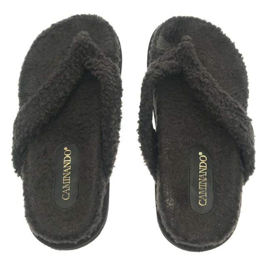 Plage(プラージュ)のPlage / プラージュ | CAMINANDO SHEARING THONG SLIDES サンダル | 7 | ブラック | レディース レディースの靴/シューズ(サンダル)の商品写真