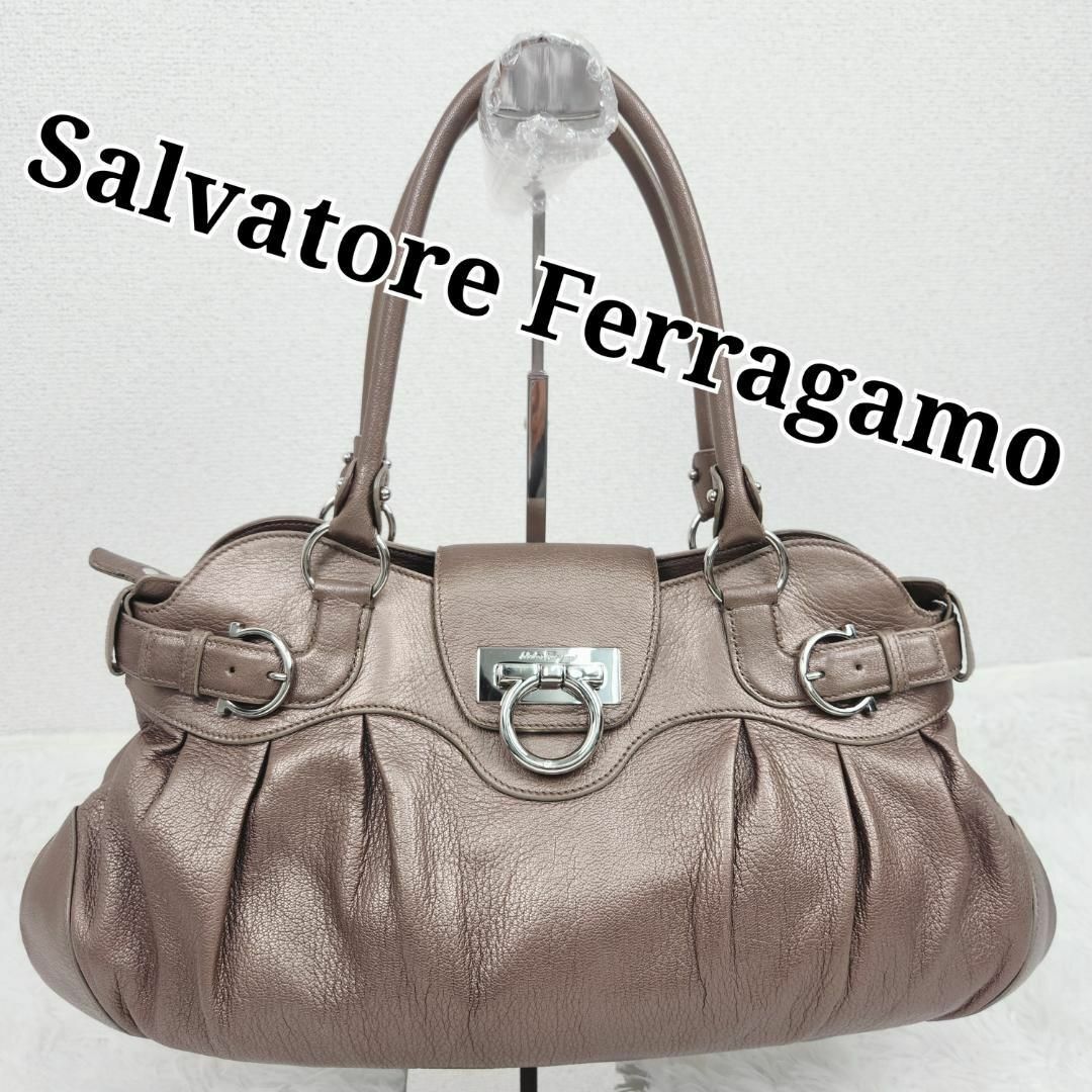 【美品】SalvatoreFerragamo ガンチーニ マリッサ ハンドバッグ