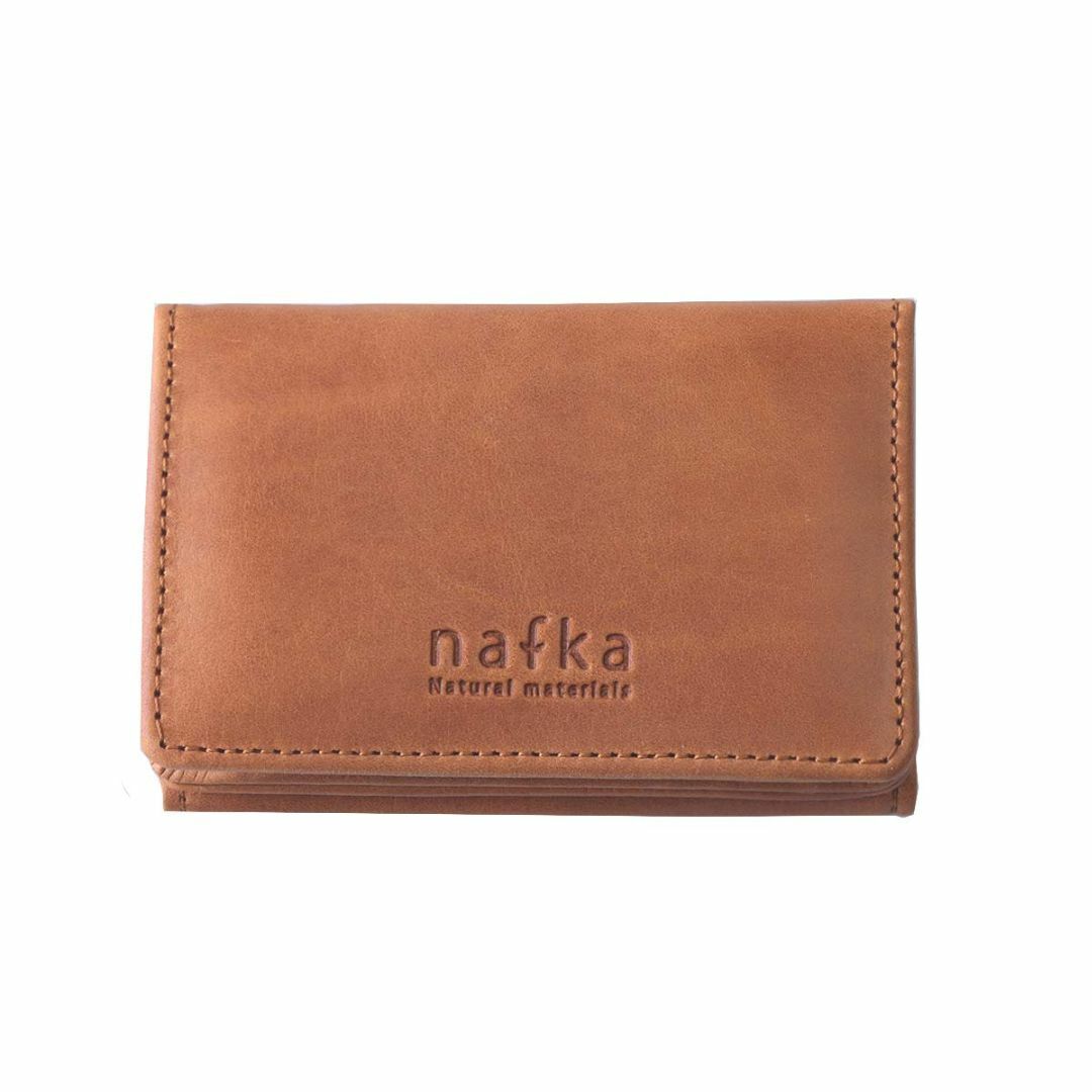【色: キャメル】[ナフカ] nafka 財布 レディース 三つ折り 本革 モス