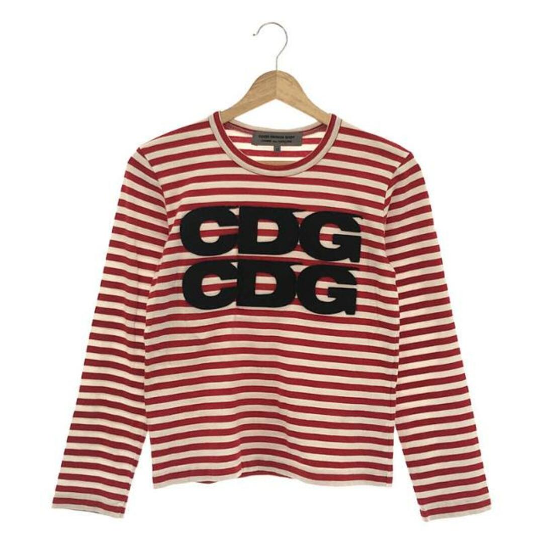 COMME des GARCONS / コムデギャルソン | 2015AW | CDGロゴワッペン ボーダー ロングスリーブ Tシャツ | XS |  レッド / ホワイト | レディース | フリマアプリ ラクマ