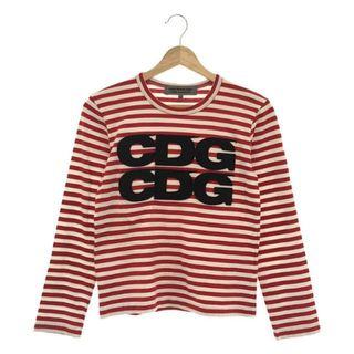 コムデギャルソン(COMME des GARCONS)のCOMME des GARCONS / コムデギャルソン | 2015AW | CDGロゴワッペン ボーダー ロングスリーブ Tシャツ | XS | レッド / ホワイト | レディース(Tシャツ(長袖/七分))