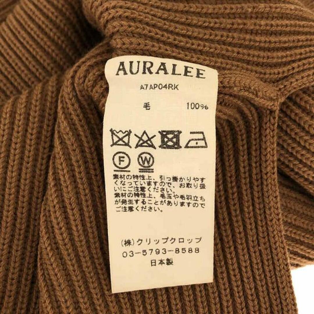 【美品】 AURALEE / オーラリー | SUPER FINE WOOL RIB KNIT RAGLAN PULLOVER ウール リブニット | 0 | ブラウン | レディース