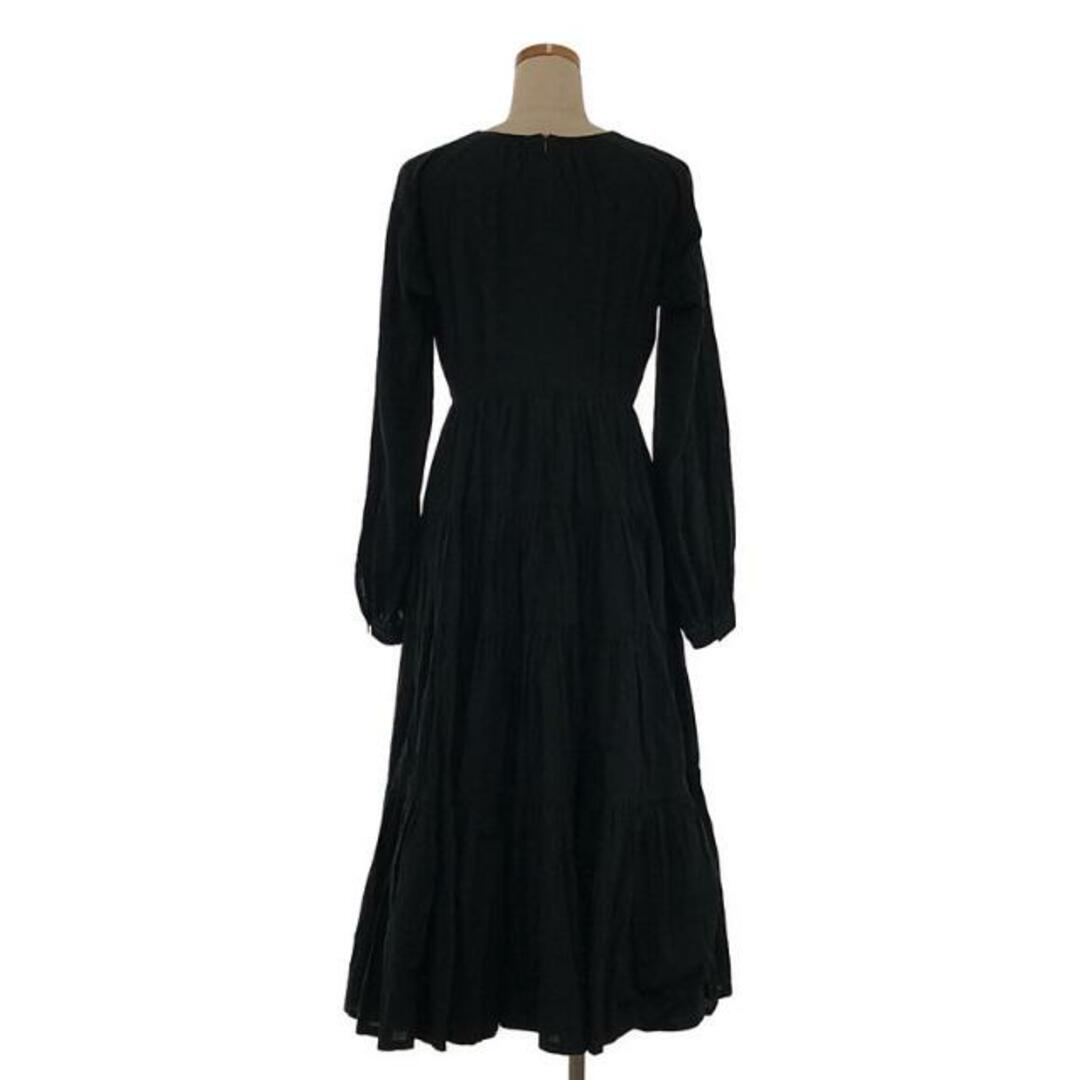 foufou / フーフー | THE DRESS raglan sleeves tiered dress / ラグランスリーブティアードワンピース | 0 | ブラック | レディース