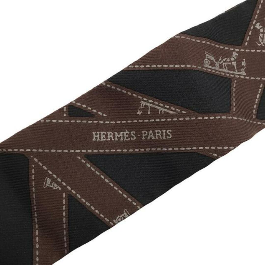 【美品】 HERMES / エルメス | ツイリー ボルデュック柄 スカーフ | ブラウン