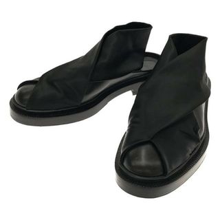 ジルサンダー(Jil Sander)の【美品】  JIL SANDER / ジルサンダー | 異素材 クロス レザーサンダル | 36 | Black | レディース(サンダル)