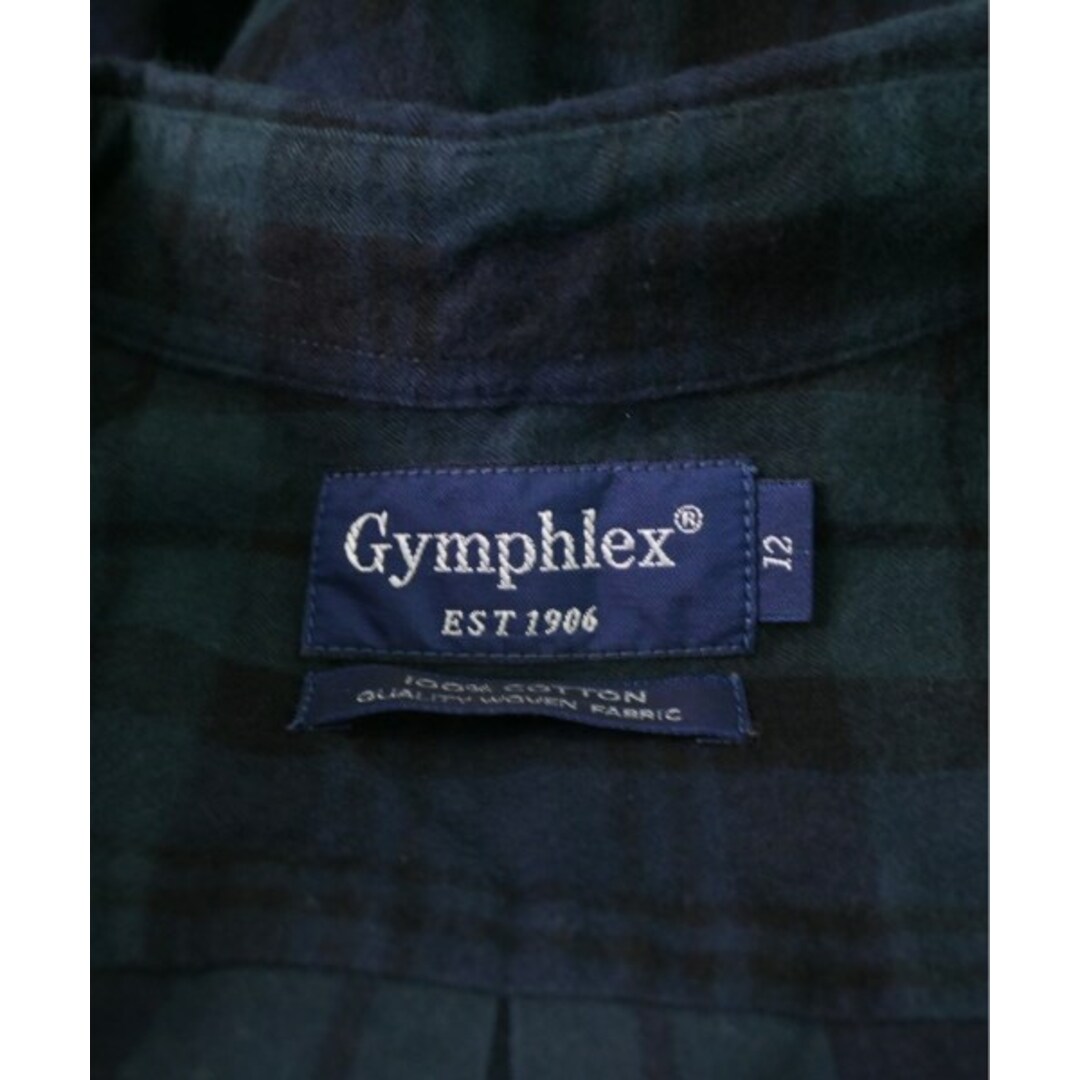 GYMPHLEX(ジムフレックス)のGymphlex シャツワンピース 12(S位) 緑x紺x黒(チェック) 【古着】【中古】 レディースのワンピース(その他)の商品写真