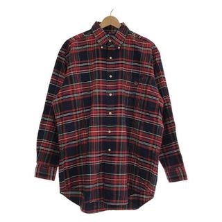 ラルフローレン(Ralph Lauren)のRALPH LAUREN / ラルフローレン | コットン チェック ボタンダウンシャツ | S | レッド | メンズ(Tシャツ/カットソー(七分/長袖))