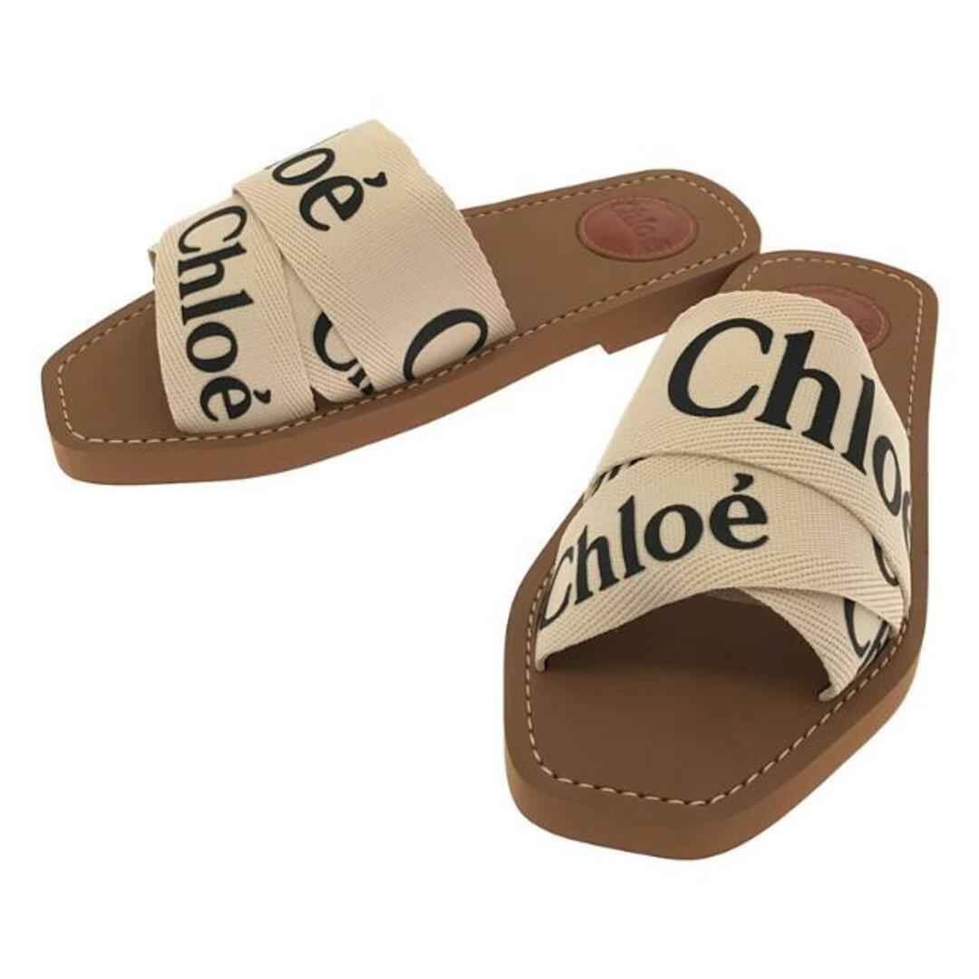 【新品】 Chloe / クロエ | WOODY SLIDES / ロゴ フラットミュール サンダル | 36 | アイボリー/ブラウン |  レディース | フリマアプリ ラクマ