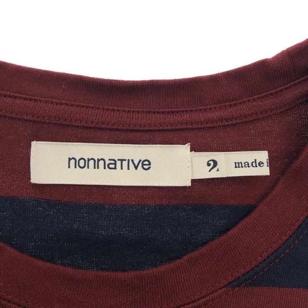 nonnative(ノンネイティブ)のnonnative / ノンネイティブ | DWELLER S/S TEE COTTON JERSEY WIDE BORDER / ボーダーTシャツ | 2 | ボルドー/ネイビー | メンズ メンズのトップス(Tシャツ/カットソー(半袖/袖なし))の商品写真