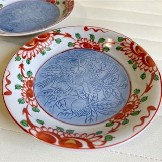 たち吉 - たち吉 赤絵 染付花鳥果実紋 中皿 2枚セット 盛皿 和食器 橘 ...