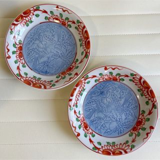 たち吉 - たち吉 赤絵 染付花鳥果実紋 中皿 2枚セット 盛皿 和食器 橘 ...