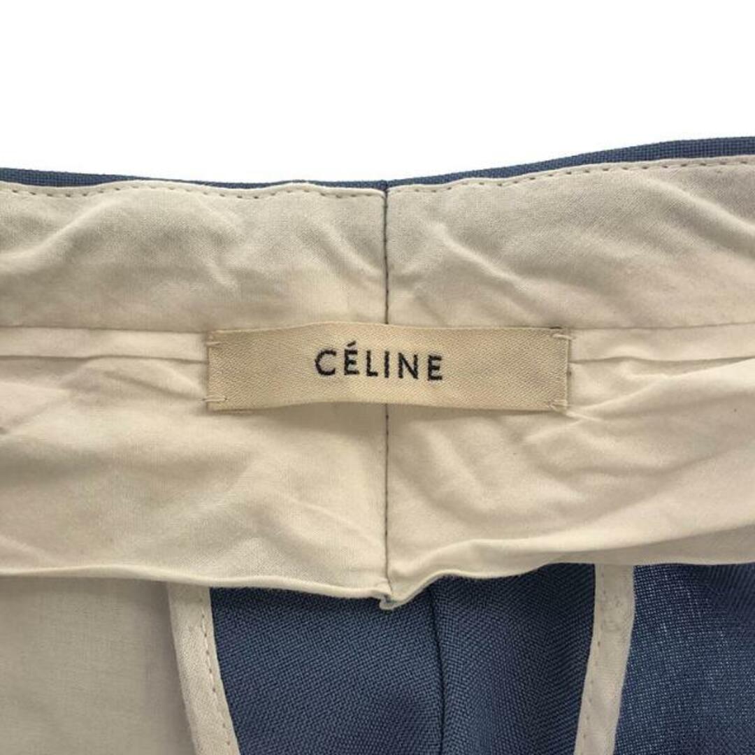 CELINE / セリーヌ | フィービー期 コットン センタープレス パンツ | 36 | ブルー | レディース