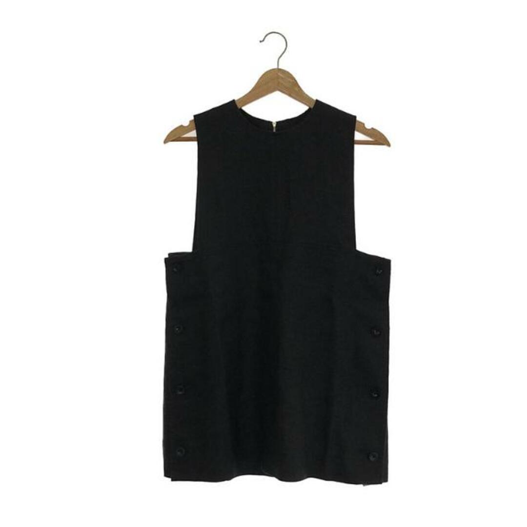 【美品】  HYKE / ハイク | linen long vest リネンロングベスト | 1 | ブラック | レディーストップス