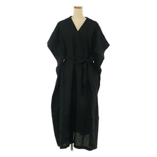 ハイク(HYKE)の【美品】  HYKE / ハイク | 2022SS | LINE DRESS リネン ワンピース | 1 | ブラック | レディース(ロングワンピース/マキシワンピース)