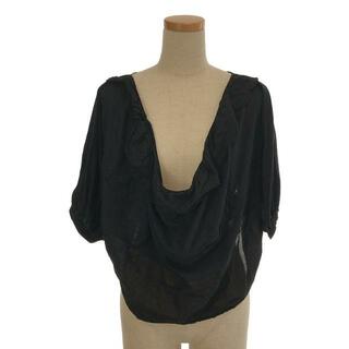 tricot COMME des GARCONS / トリココムデギャルソン | 2011SS | フリル ギャザースリーブ 変形カットソー | S | ブラック | レディース(Tシャツ(半袖/袖なし))