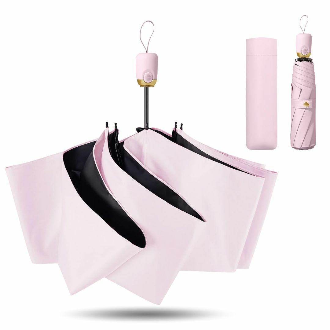 【色: ピンク】東京星川 日傘 折りたたみ傘 ワンタッチ 自動開閉 遮光 晴雨兼