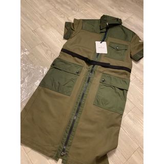 モンクレール(MONCLER)のMoncler グリーンシャツドレス　ワンピース(ひざ丈ワンピース)