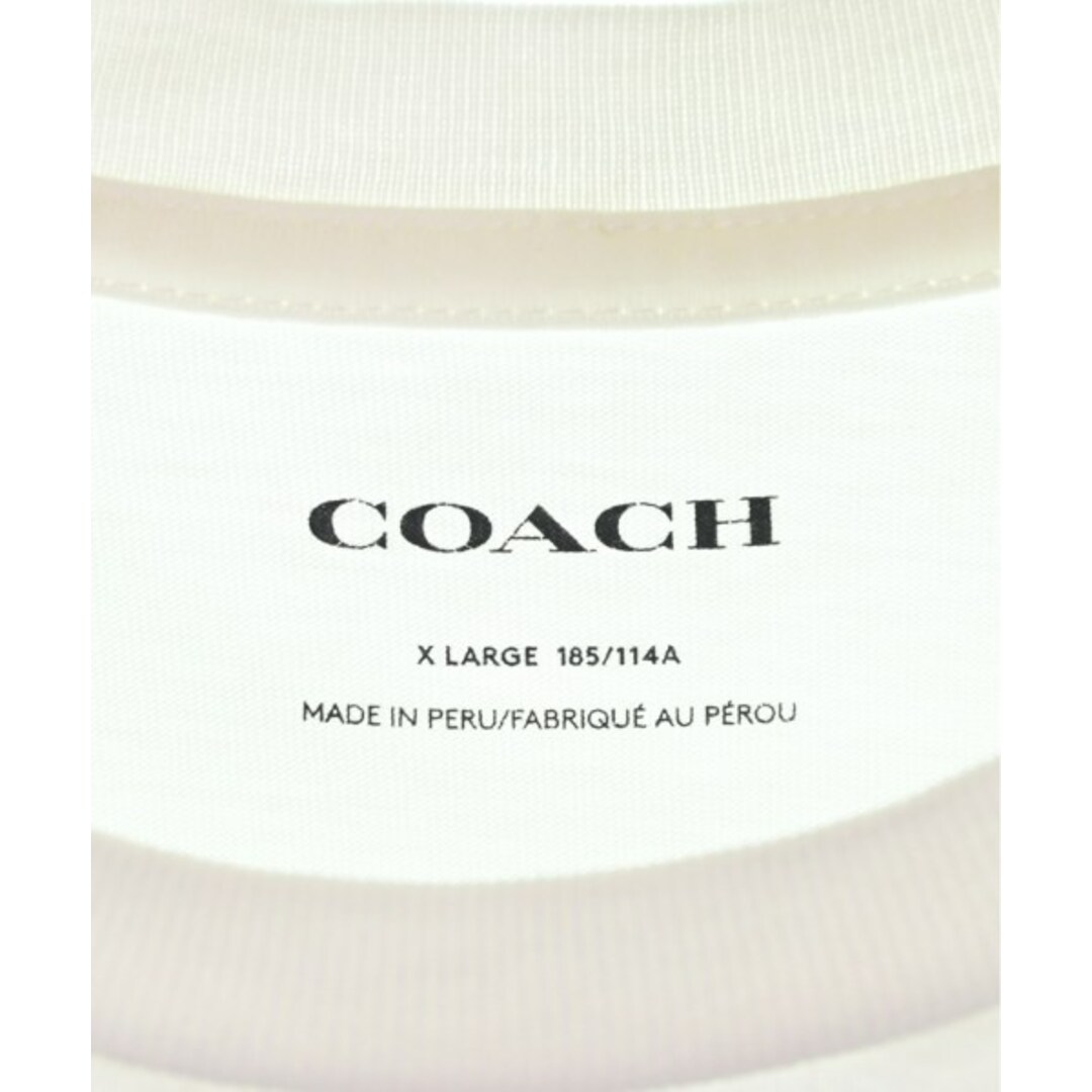 COACH(コーチ)のCOACH コーチ Tシャツ・カットソー XL 白 【古着】【中古】 メンズのトップス(Tシャツ/カットソー(半袖/袖なし))の商品写真