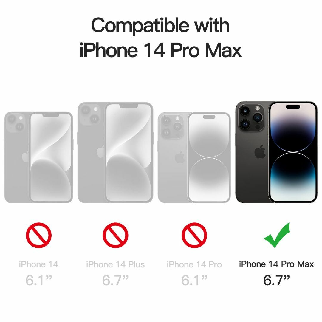 【色:ブラック】JEDirect iPhone14ProMax 6.7インチ用  スマホ/家電/カメラのスマホアクセサリー(その他)の商品写真