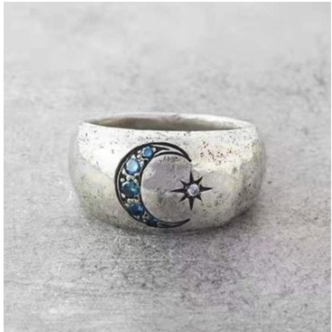 【SALE】リング メンズ レディース シルバー ムーン 指輪 18号 レディースのアクセサリー(リング(指輪))の商品写真