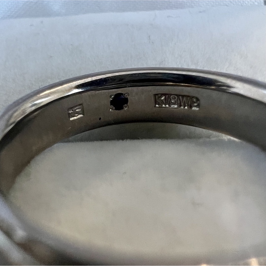 (T91825) K18WGリング 約16号 18金WG 指輪