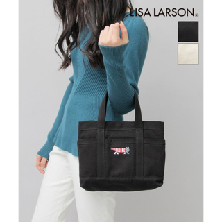 リサラーソン(Lisa Larson)のLisa Larson コットン トートバッグS マイキー　新品　ブラック(トートバッグ)