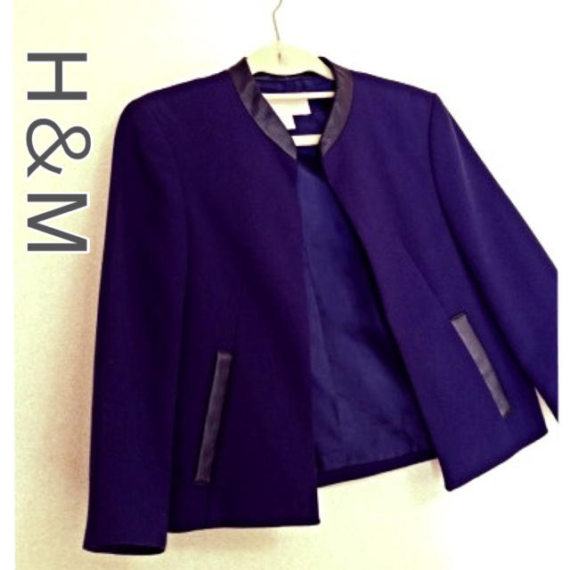 H&M(エイチアンドエム)のH&M♡ネイビージャケット レディースのジャケット/アウター(ノーカラージャケット)の商品写真