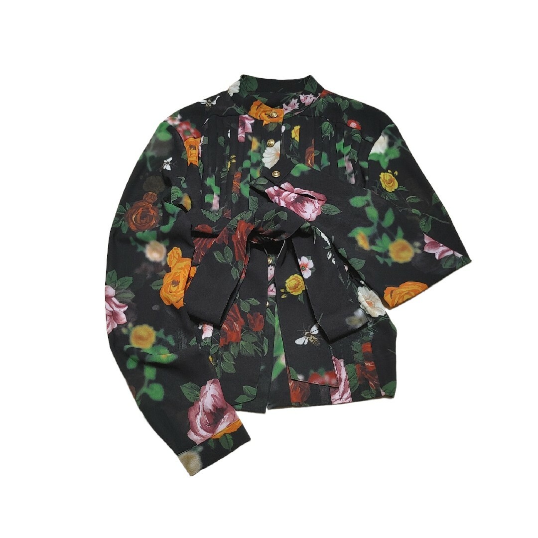 AMERI アメリ COCO FLOWER SHIRT 花柄 長袖 ベルト