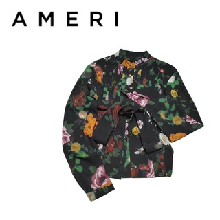 アメリヴィンテージ(Ameri VINTAGE)のAMERI アメリ COCO FLOWER SHIRT 花柄 長袖 ベルト(シャツ/ブラウス(長袖/七分))