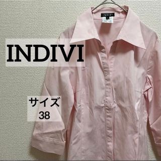 インディヴィ(INDIVI)のインディヴィ　シャツ　7分丈　ピンク　レディース　コットン(シャツ/ブラウス(長袖/七分))