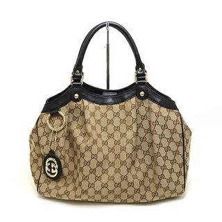 グッチ(Gucci)のGUCCI グッチ スーキー GGキャンバス トートバッグ 211944 チャーム付き ハンドバッグ ベージュ 【中古】Sランク(トートバッグ)