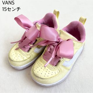 ヴァンズ(VANS)のVANS 15センチ リボンスニーカー チャック式 ロゴ ビッグリボン 女の子(スニーカー)