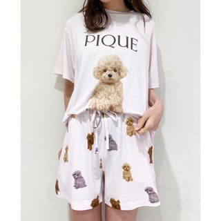 【gelato pique】トイプードル Tシャツ×ショートパンツ ピンク