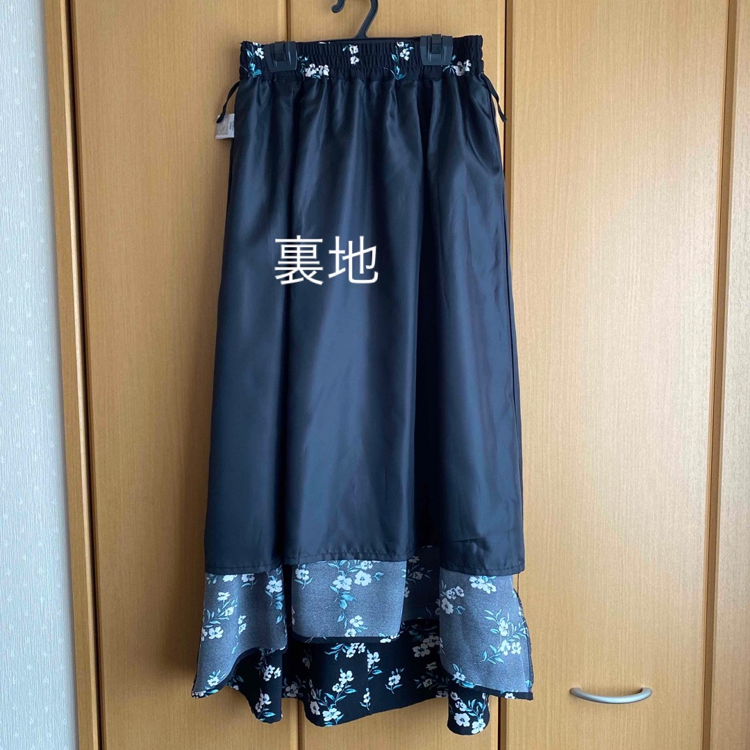 ウエスト総ゴム 花柄 テールスカート【M】 レディースのスカート(ロングスカート)の商品写真