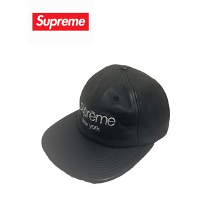 Supreme classic logo leather 6PANEL cap