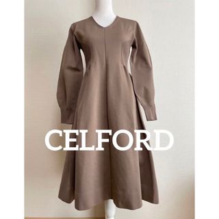 【美品】CELFORD  ホールガーメントワンピース M モカ