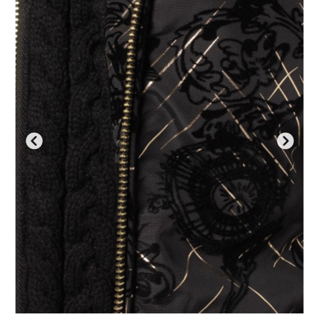 DESIGUAL(デシグアル)の新品 フロッキーゴールド柄フード付きコート ジャケット レディースのジャケット/アウター(ダウンコート)の商品写真