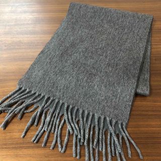 新品未使用 HERMES エルメス マフラー メンズ カシミヤ シンプル グレー-
