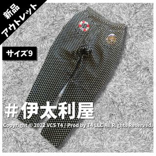 伊太利屋 ワイドパンツ 黒 ラインストーン 13号 定価3万8千 未使用タグ付