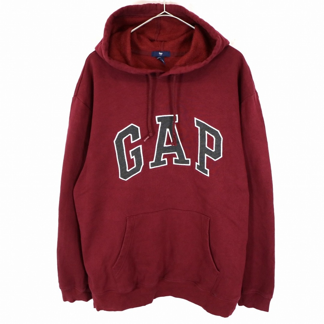 GAP ギャップ 英文字ロゴ パーカー カジュアル ワインレッド (メンズ XL)   O1433