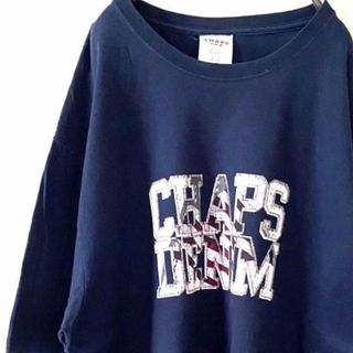 チャップス(CHAPS)のチャップス CHAPS DENIM Tシャツ L ネイビー紺色 古着(Tシャツ/カットソー(半袖/袖なし))