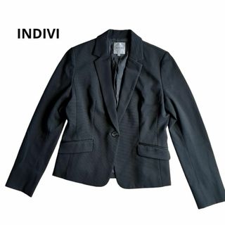 INDIVI - indivi ベルベットテーラードジャケット ブラック サイズ36 s ...