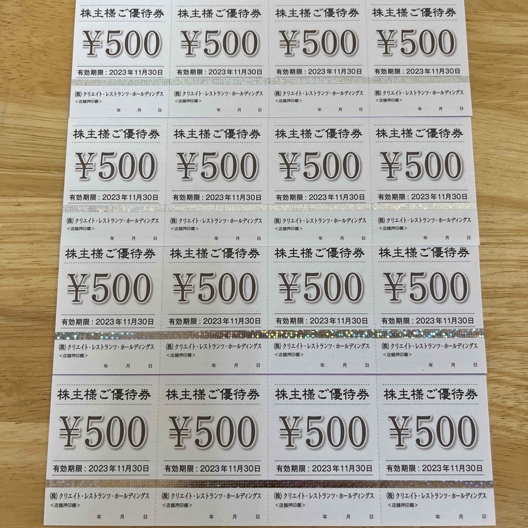 クリエイトレストラン株主優待8000円