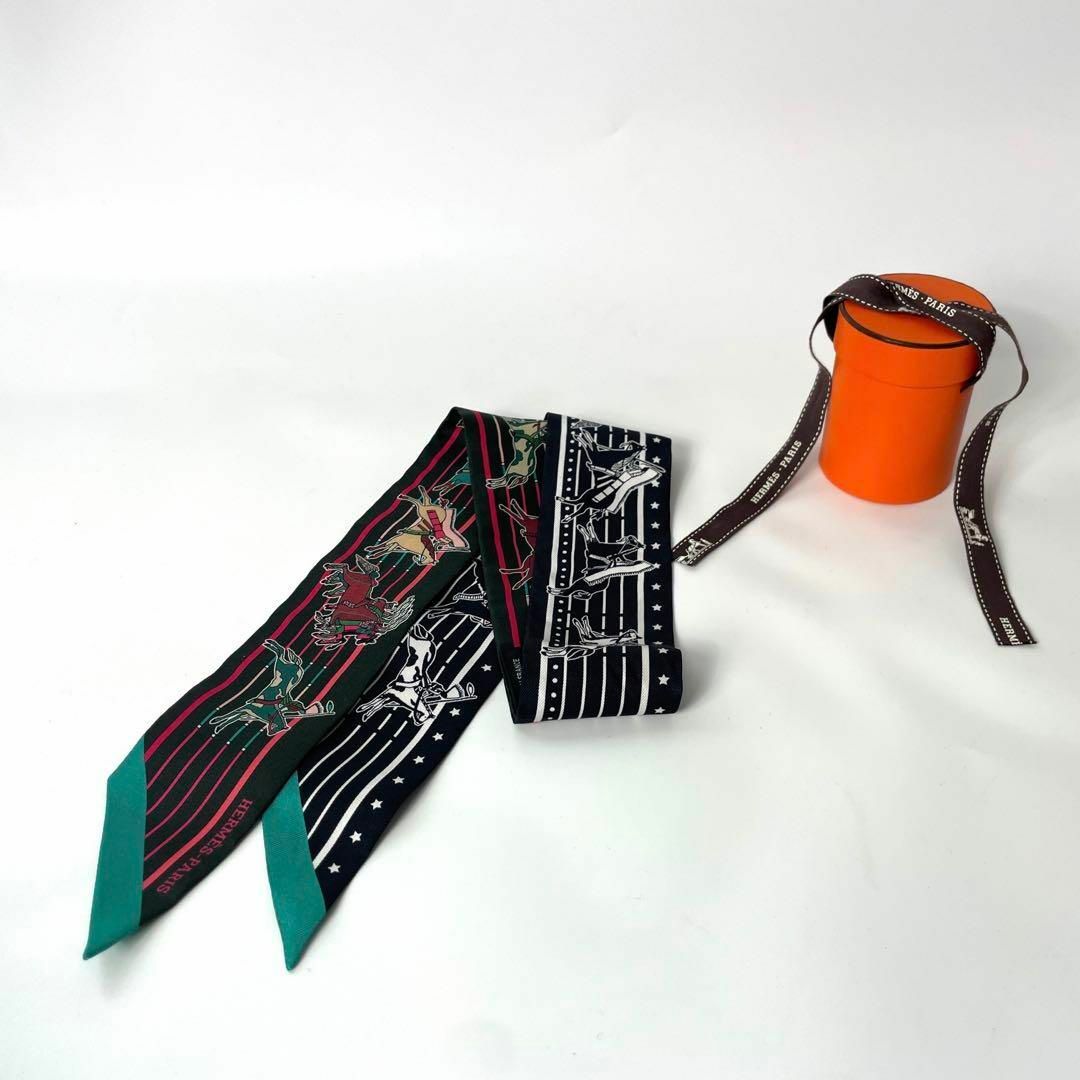 美品】HERMES エルメス ツイリー タイスカーフ パウニー族の首長-