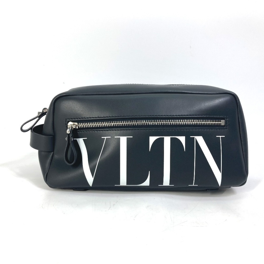 ヴァレンティノ VALENTINO VLTN ロゴ ポーチ カバン セカンドバッグ レザー ブラック 美品 | フリマアプリ ラクマ