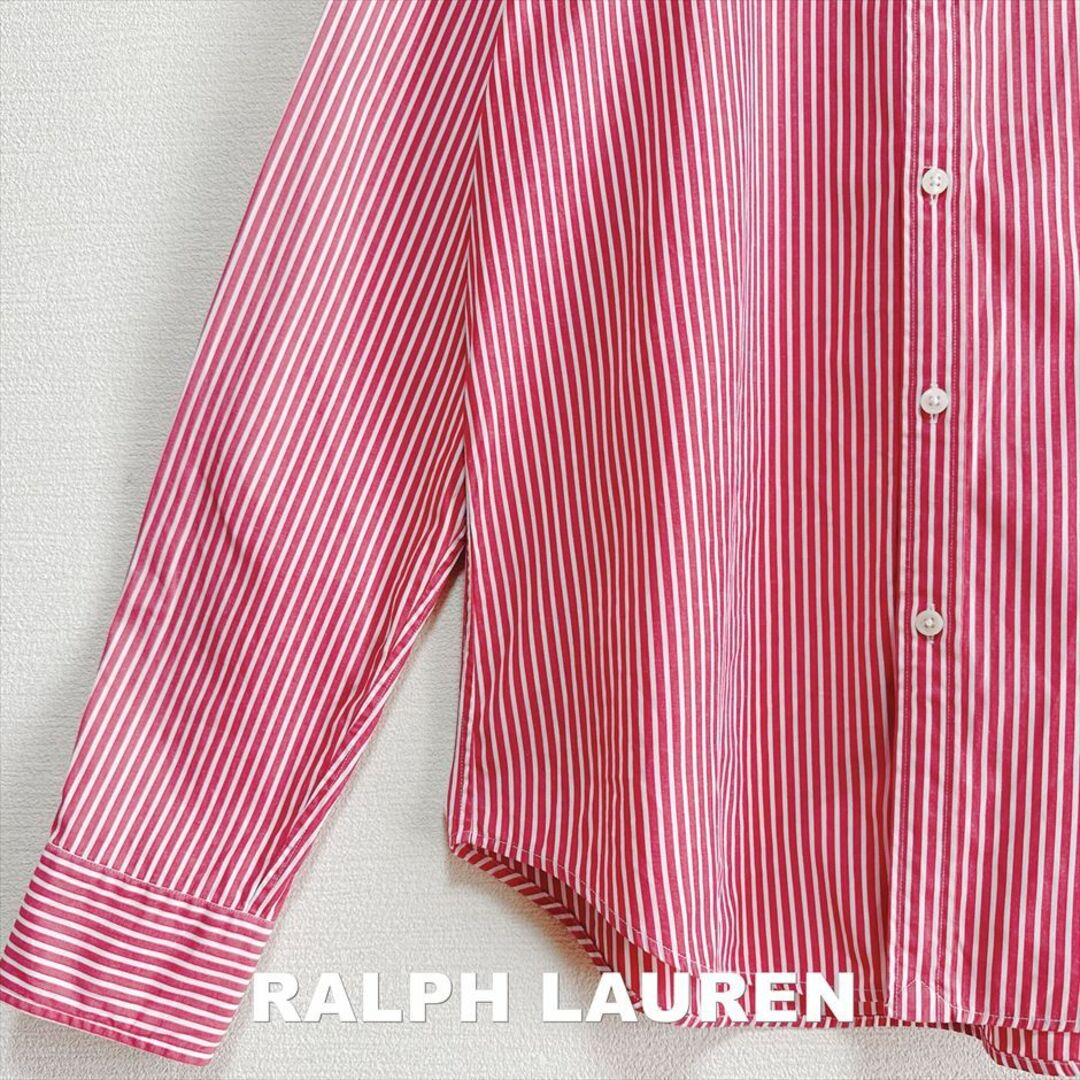 Ralph Lauren(ラルフローレン)の【RALPH LAUREN】ラルフローレン 刺繍ロゴ ストライプ シャツ レディースのトップス(シャツ/ブラウス(長袖/七分))の商品写真