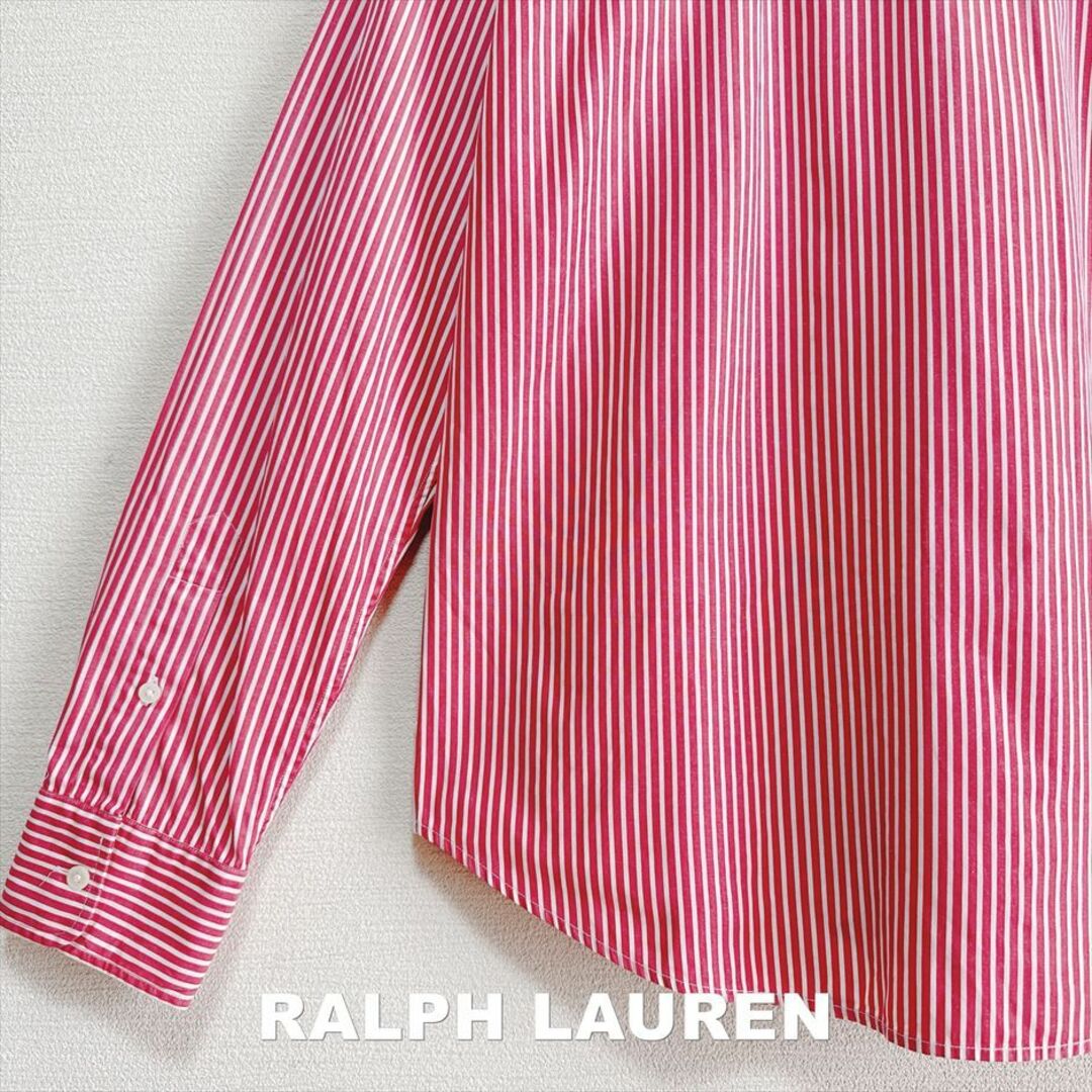 Ralph Lauren(ラルフローレン)の【RALPH LAUREN】ラルフローレン 刺繍ロゴ ストライプ シャツ レディースのトップス(シャツ/ブラウス(長袖/七分))の商品写真